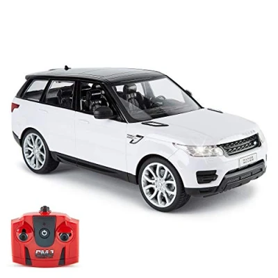 Immagine di CMJ RC Cars Range Rover Sport Telecomando con licenza ufficiale Auto Scala 1:14 Luci di lavoro 2.4 Ghz Bianco