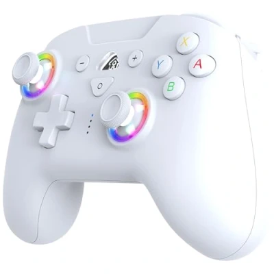 Immagine di Subsonic Joystick senza fili per Switch / oled Wireless controller bluetooth con LED, vibrazione e giroscopio Bianco