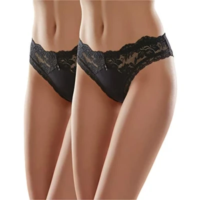 Immagine di Merry Style Slip a Vita Bassa Donna MSGAB92 ((2Pack) Nero/Bianco, 42 (Taglia Produttore: S))
