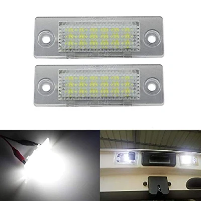 Immagine di GOFORJUMP 2Pcs 18 LED 3528 SMD Numero Luce Targa Lampada Car Styling per V/W Touran Caddy 3 Golf 5 Plus Jetta Passat B5.5 B6 berlina