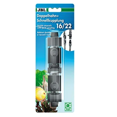 Immagine di JBL 6109300 Rubinetto Doppio con Attacco rapido 16/22, Colore: Grigio Scuro