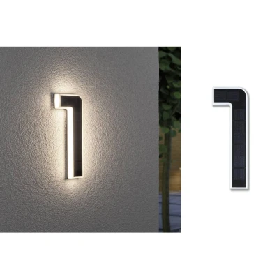 Immagine di PAULMANN 79842 Lampada solare per numero civico 0.20 W Bianco caldo Nero