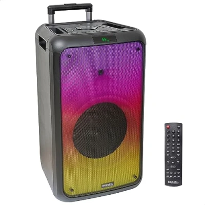 Immagine di Ibiza STREET WAVE MAX Sistema di altoparlanti portatili a batteria da 600W/12&quot; con Bluetooth, USB e microSD Effetti LED connessione wireless TWS Nero