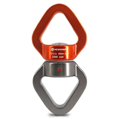 Immagine di NewDoar Swing Swivel, Dispositivo Girevole Micro Rotatore Certificato CE 30KN per Altalena Danza Aerea/Yoga/Altalena/Amaca Sospesa/Arboricoltore di Arrampicata su Roccia(arancione argento)