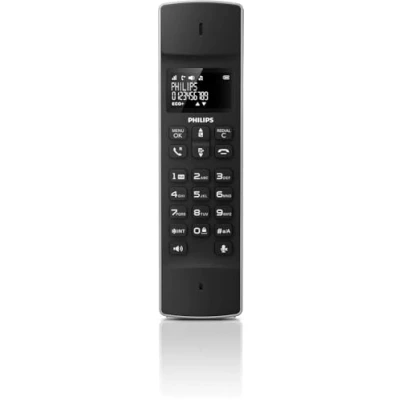 Immagine di PHILIPS Telefono Cordless Linea M4501B/01 Singolo Display da 1&#039;6 Pollici Rubrica Telefonica Riconoscimento Numeri Ampio Raggio Nero