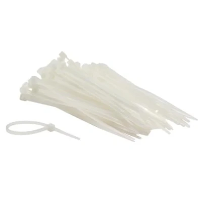 Immagine di Perel Set fascette in nylon 2,5x100mm Bianco, resistente ai raggi UV, 100 pz
