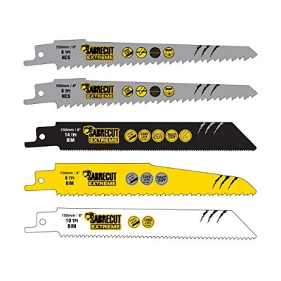 Immagine di SabreCut SCRSK5A mista S610DF S644D S922BF S922HF Lame per sega a sciabola taglio rapido legno e metallo, compatibili con Bosch Dewalt molti altri