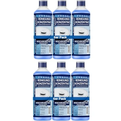 Immagine di 6 x 1000 ml detergente concentrato per robot pulitore profumo extra fresco senza aloni e schiuma + dosatore pavimenti molto altro ancora.