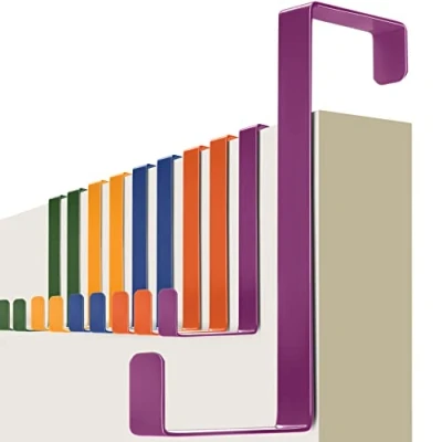 Immagine di 4smile appendiabiti da porta 10 x Ganci appendi abiti per porte colorati con cuscinetti in feltro Attaccapanni