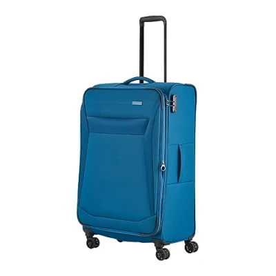 Immagine di travelite Valigia a 4 Ruote Taglia L Soft Shell, Serie di Valigie Chios con Piega ad Espansione + Protezione Bordi, Trolley in Look Senza Tempo, 78 cm, 90 97