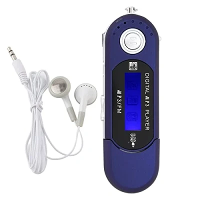 Immagine di VIFER Lettore MP3 Portatile Digitale USB Player Mini Musicale con Auricolare Schermo LCD Supporto 32GB TF Card (Ricordi non Sono Inclusi) e Radio FM (Blu)