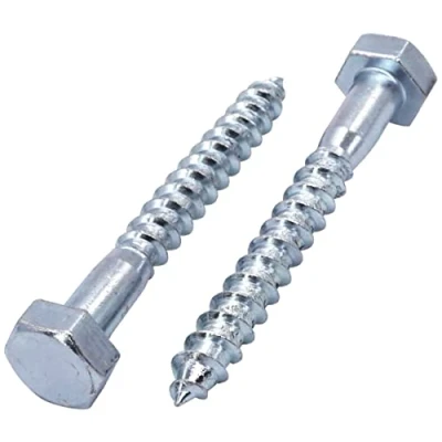 Immagine di Marcopol Confezione da 10 viti esagonali DIN 571 in acciaio zincato M10 x 70 mm, esagonali, a testa esagonale, per autocarro (10, mm), argento