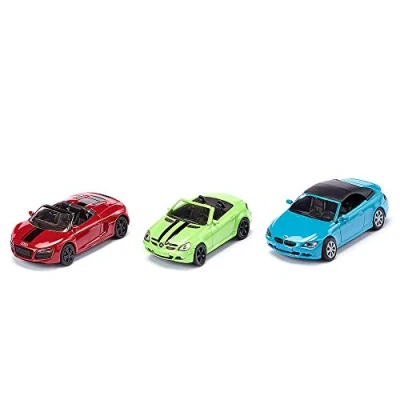 Immagine di siku 6314, Set di 3 cabriolet, Metallo e Plastica, Rosso Verde Blu, Decappottabili, Compatibili con altri modellini della stessa scala grandezza