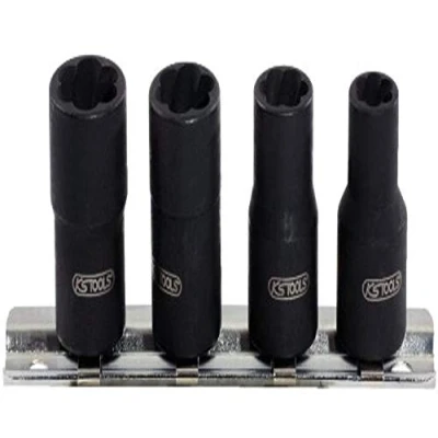 Immagine di KS Tools, Chiave a bussola + esagonale, Set di bussole con profilo spirale da 3/8&quot;, 4 pezzi, 8 13 mm