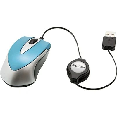 Immagine di Verbatim Go Mini Mouse USB Ottico Blu caraibi 3 Tasti 1000 dpi con avvolgicavo