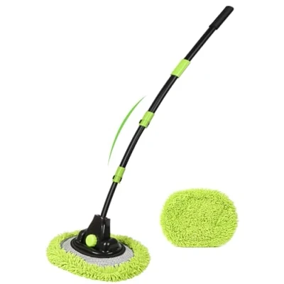 Immagine di Spazzola Lavaggio Auto a 4 Sezioni con Curvatura 15 131 cm Manico Telescopico Dettagliato in Microfibra di Ciniglia Più Densa per Interno ed Esterno Camion Barca