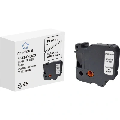 Immagine di Cassetta nastro Renkforce RF LT D45803 Compatibile sostituisce DYMO D1 45803 19 mm Colore Nastro: Bianco carattere: Nero 7 m
