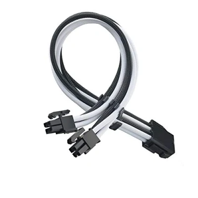 Immagine di Silverstone SST PP07E EPS8BW Cavo prolunga di Alimentazione, 30 cm, EPS 8 Pin a EPS/ATX 4+4 Pin, Colore: Nero/Bianco