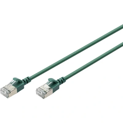Immagine di Digitus CAT 6A classe Ea, F/FTP, Cavo patch a doppino intrecciato, Cu, LSZH, AWG 32/7, lunghezza: 3 m, verde (F/FTP, CAT6a, 3 m), di rete
