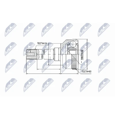 Immagine di NTY NPZ LR 011 Kit Giunto Omocinetico Assale anteriore Dx, Sx con anello sicurezza lato posteriore LAND ROVER: Defender SUV