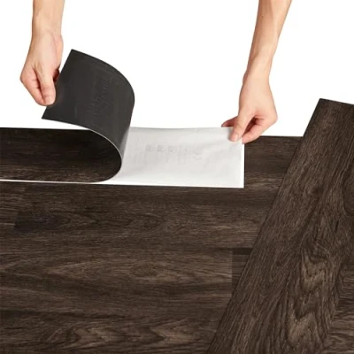 Immagine di NEU.HOLZ Piastrelle/Listoni in PVC Adesivi (42 listoni = 5,85 m²) Pavimento Vinilico Fai da Te Pavimentazione Autoadesiva Rivestimento per Spazi Interni Effetto Legno Scuro Wengé