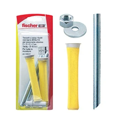 Immagine di Fischer FIS H 2x Tasselli a Calza e Barre M10 Filettate per Ancorante Chimico, 508301