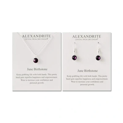 Immagine di Philip Jones Set collana e orecchini con pietra portafortuna June (Alexandrite) creati cristalli Zircondia®, Cristallo, Zircondia® Crystal, Crystal