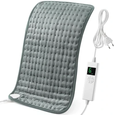 Immagine di Termoforo Elettrico OneAmg,44x84cm Cuscino Riscaldante Con Timer di 4 Ore e 6 Livelli Riscaldamento SpegnimentoAutomatico,Lavabile Lombare Ricaricabile Grigio
