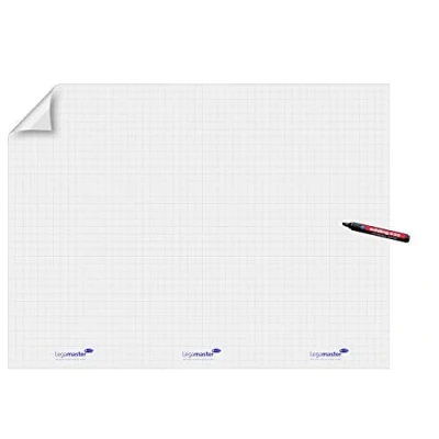 Immagine di Legamaster Magic Chart Flipchart Foil autoadesivo statico bianco 120x90cm incl. 1 pennarello indelebile 15 fogli XL