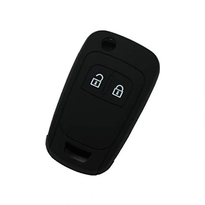 Immagine di BROVACS Custodia protettiva in silicone compatibile con Opel CV9624, telecomando a 2 pulsanti, colore: Nero