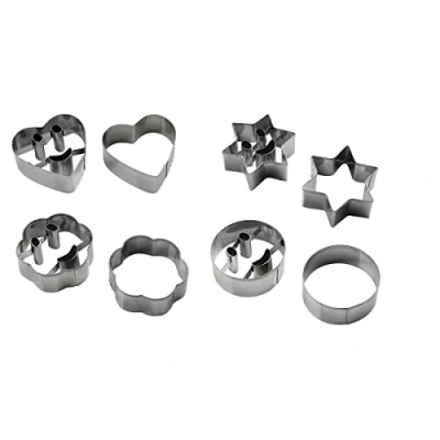 Immagine di Fackelmann Formine Tagliabiscotti con Faccine Sorridenti, Acciaio Inox, Argento, 1 Confezione da 2 Pezzi