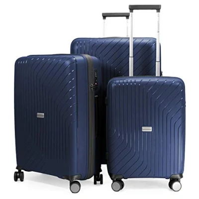 Immagine di Hauptstadtkoffer TXL Trolley da viaggio in 3 misure, polipropilene rigido robusto e leggero, Blu scuro, 3er Kofferset, Set di valigie