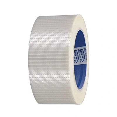 Immagine di ACIT, Nastro adesivo Rinforzato Tramato trasparente, rotolo da 50mm x 50 metri, con trame intrecciate resistenti alla trazione