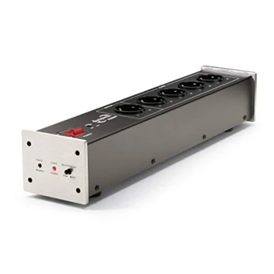 Immagine di Dynavox Filtro di rete HiFi X2000 Multipresa a 5 slot con spia LED per la corretta fase e funzione master slave, argento