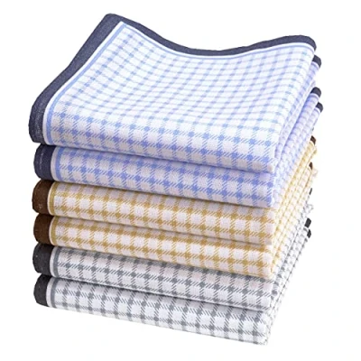 Immagine di Merrysquare Fazzoletti da Uomo in Tessuto Stampato Taglia Grande 40cm x 6 pezzi 100% cotone (Joao)