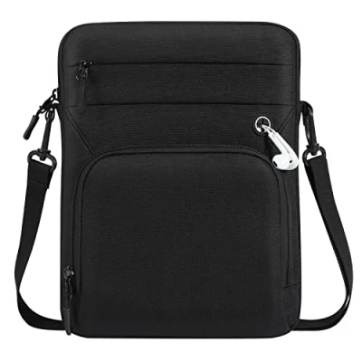 Immagine di Dadanism 9 11&quot; Custodia Borsa per Tablet con Tracolla iPad Air 2024, 10,2 2021 2019, PRO 11 M4 2024 2018, 5/4 10,9, 10a Gen, Galaxy Tab A8/S9 Fe/A9+/S6 Lite, Nero