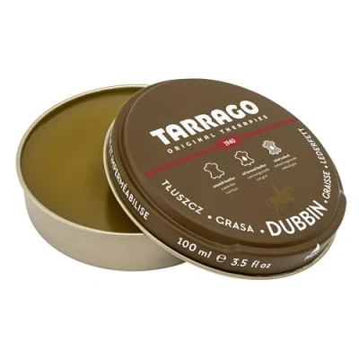 Immagine di Tarrago Dubbin 100 ml Grasso di cavallo nutriente Per pelle liscia o grassa scarpe, tessuti e accessori in come borse articoli (incolore 00)