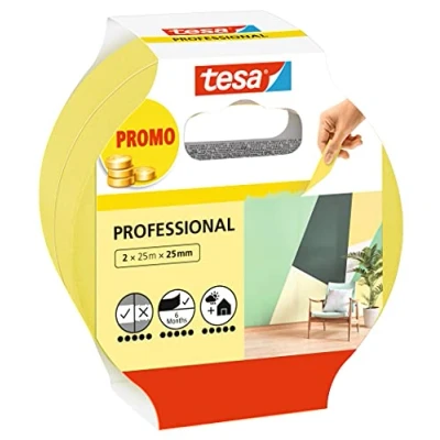 Immagine di tesa Nastro Per mascherature Professional da pittura in sottile carta Washi precise durante la verniciatura interni ed esterni 2x 25 m x mm