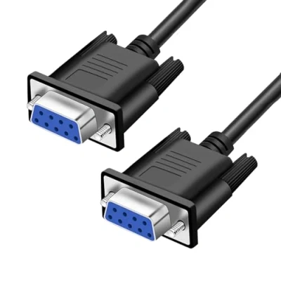 Immagine di YIOVVOM cavo di prolunga seriale DB9 RS232 femmina a 9 pin dritto attraverso connettore nero 1,5 m