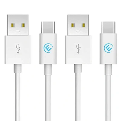 Immagine di EVOMIND Cavo USB Tipo C [2x1M] Carica Rapida 3A Cavetto Caricatore per Samsung Galaxy S23 S22 S21 A13 A53 A70, Xiaomi Redmi Note 12 11 Pro, P50 P40, Manette PS5 Xbox Series X S 2x1M Bianco