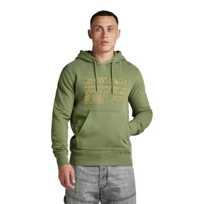 Immagine di G Star Distressed Felpa con cappuccio, Uomo, Taglia: Small, Sage