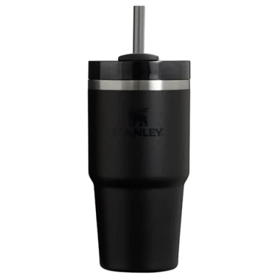 Immagine di STANLEY Quencher H2.0 FlowState Bicchiere termico sottovuoto in acciaio inox con coperchio e cannuccia, per acqua, tè freddo o caffè, frullati altro, nero, 2.0, 590 ml