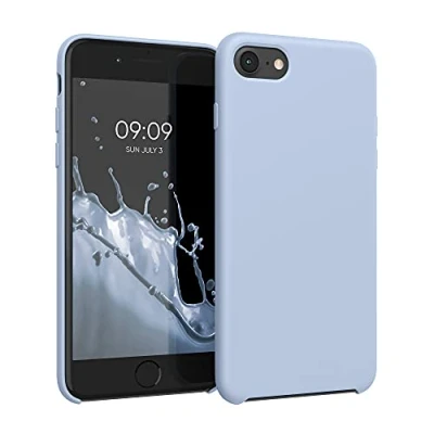 Immagine di kwmobile Cover per Apple iPhone SE (2022) / (2020) 8 7 Custodia Back Case Smartphone in Silicone TPU Protezione Gommata blu chiaro matt
