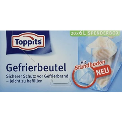 Immagine di Toppits sacchetto per fritti, 6 litri, Stand Pavimento, 20 pz, trasparente