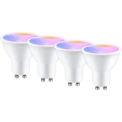 Immagine di WIBY Lampadine LED Alexa Intelligente WiFi GU10 5W, Lampadina Dimmerabile Multicolore, Controllo App Compatibile con Alexa/Google Home, RGB&amp;2700K 6500K Bianco Freddo Caldo, Nessun Hub Richiesto,4PCS