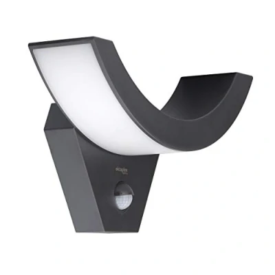 Immagine di Oktaplex lighting, Lima Motion, Lampada LED Esterno con Sensore Movimento 9 m e 140, 10 W Bianco Caldo, Applique Antracite IP 54