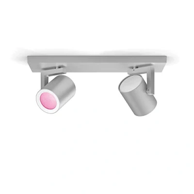 Immagine di Philips Hue White and Color Ambiance Argenta Faretto Smart, 2 punti Luce, GU10, 5.7W, Alluminio