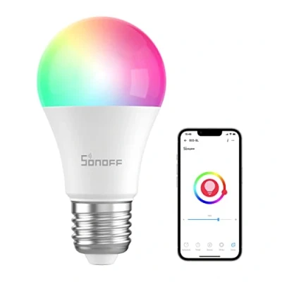 Immagine di SONOFF B05 BL A60 Lampadine Inteligente WiFi Bluetooth Smart RGB Bulb 9W 60W Equivalente, 2700K 6500K temperatura di colore regolabile, telecomando APP, funziona con Alexa e Google Assistant