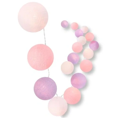 Immagine di CREATIVECOTTON Catena luminosa &#039;a LED con palline di cotone incluse Timer e Dimmer (Fiori prato, 20 palline)