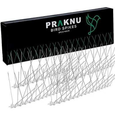 Immagine di Spuntoni Anti Piccioni in Acciaio Inox 3,2 metri 8 Strisce di 40cm Dispositivo Dissuasore per Uccelli, Gatti, Rondini